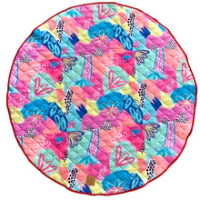 Load image into Gallery viewer, Colourful round quilted play mat
