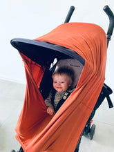 Load image into Gallery viewer, rust orange baby bamboo pram cover
